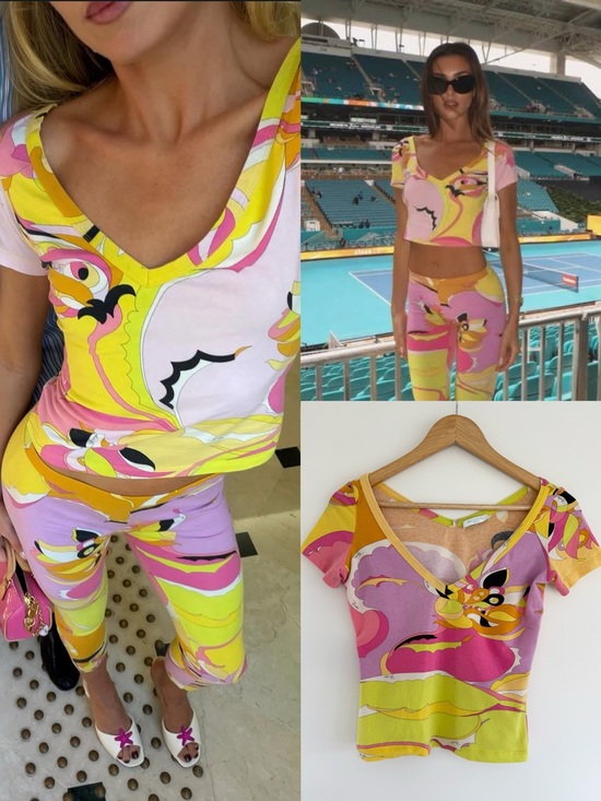 Emilio Pucci Tops - Authentic Emilio Pucci multicolor vintage tshirt